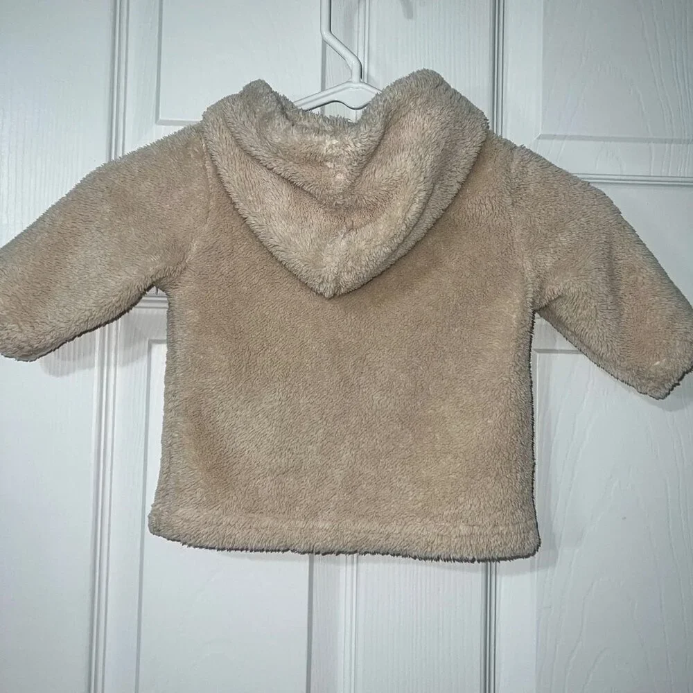 Hanna Andersson Cream Sherpa Full Zip Jacket Size 6-12 Months